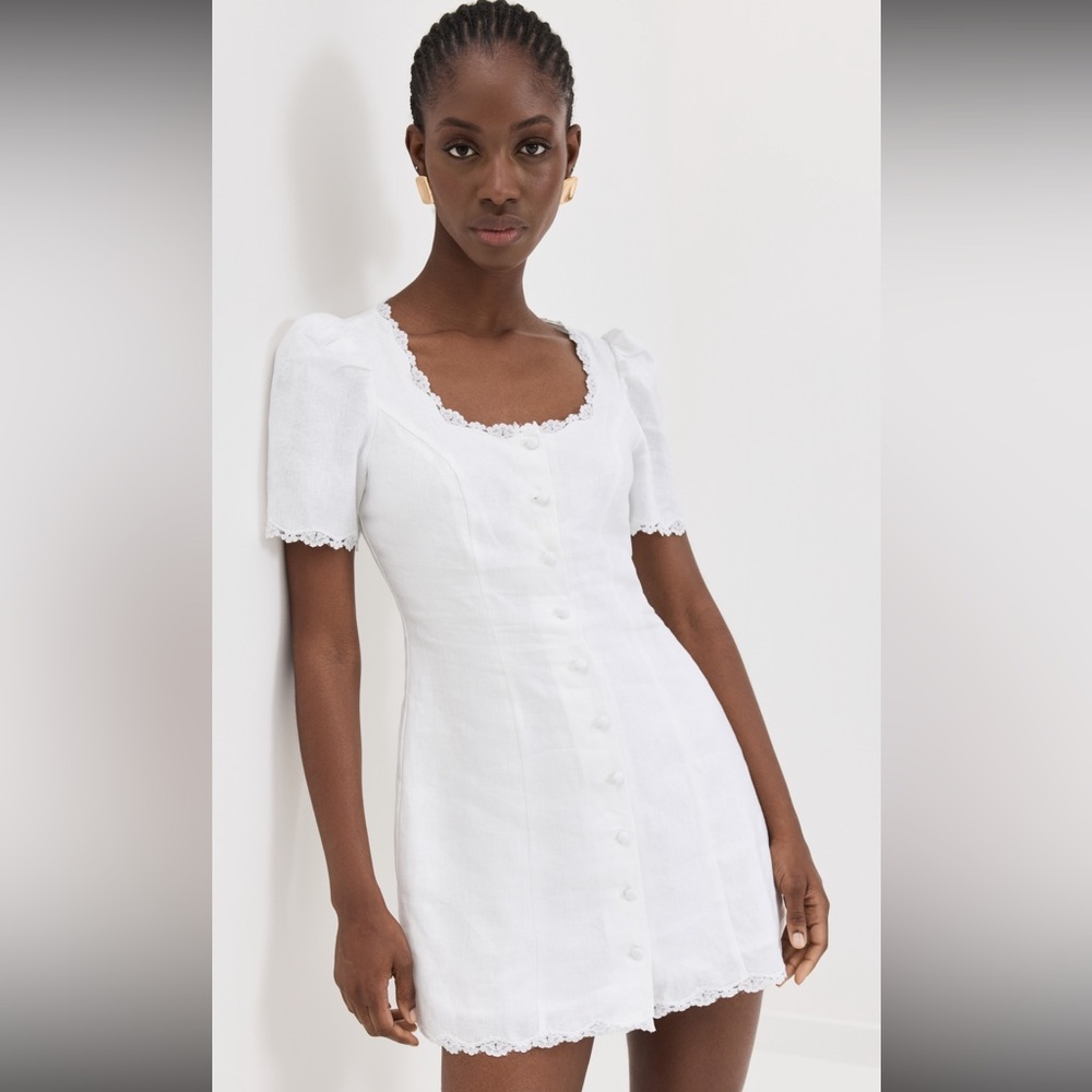 Reformation Anabella White Linen Dress